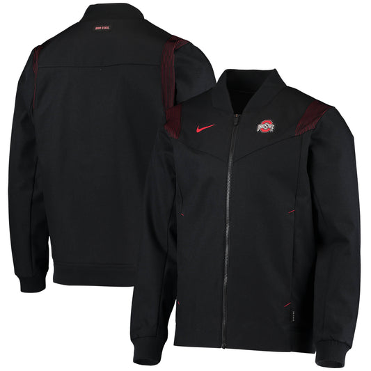 Men's Nike Black Ohio State Buckeyes Full-Zip Bomber Jacket