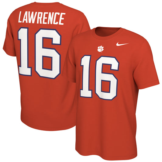 Men's Nike Trevor Lawrence Orange Clemson Tigers Alumni Name & Number T-Shirt