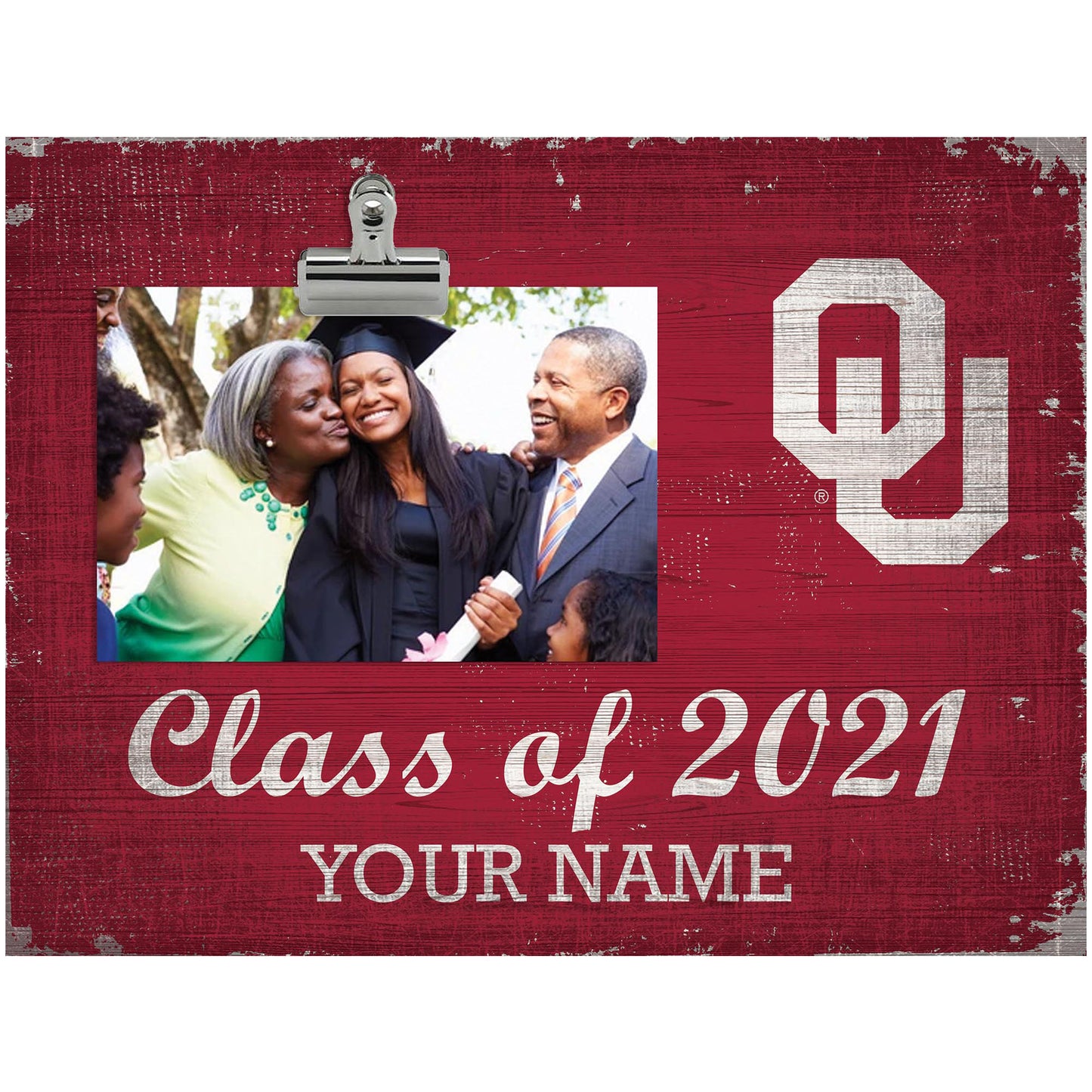 Oklahoma Sooners 10.5'' x 8'' Class of 2021 Personalized Clip Frame