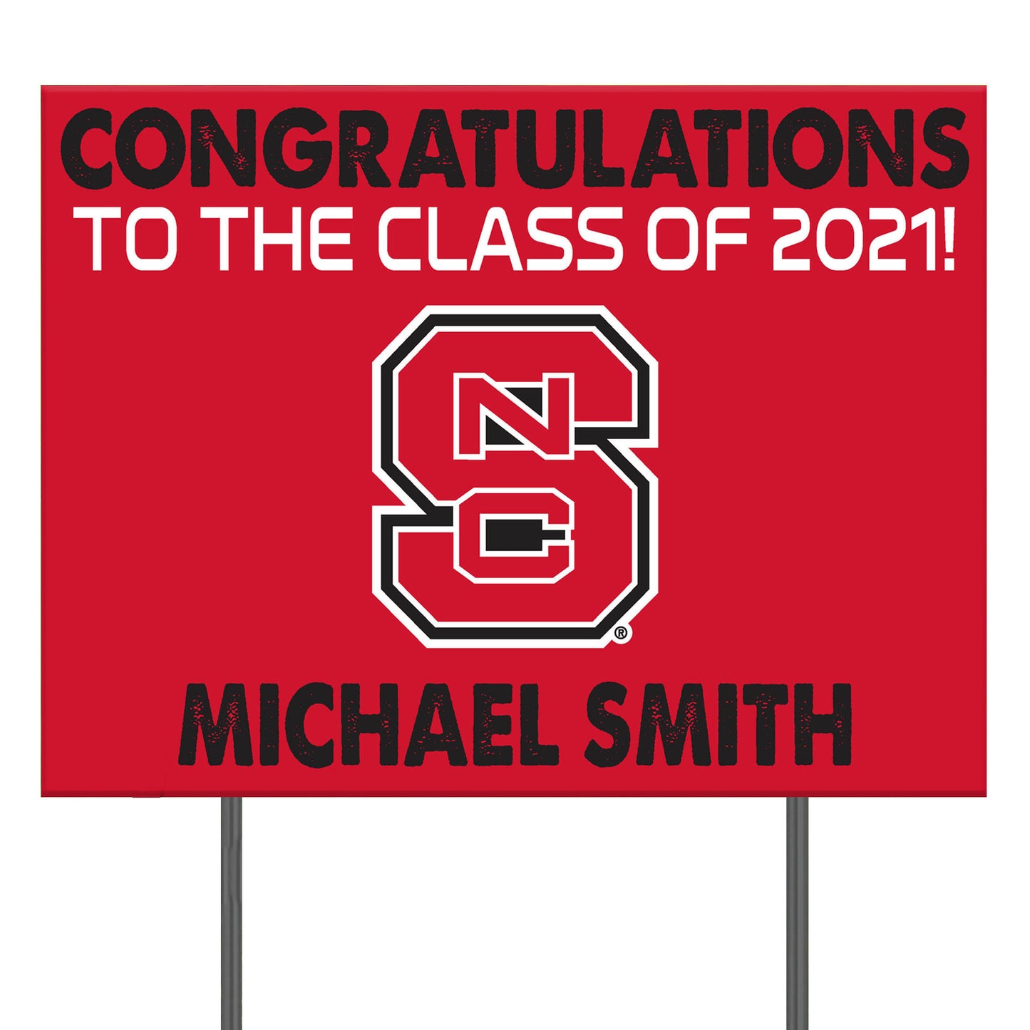 NC State Wolfpack 24'' x 18'' Congrats Class of 2021 Personalized Yard Sign