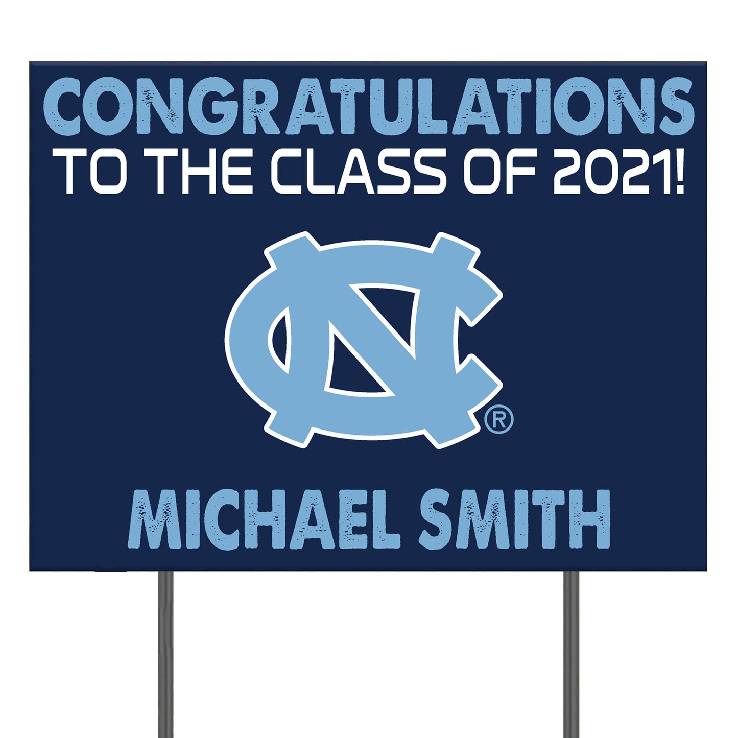 North Carolina Tar Heels 24'' x 18'' Congrats Class of 2021 Personalized Yard Sign