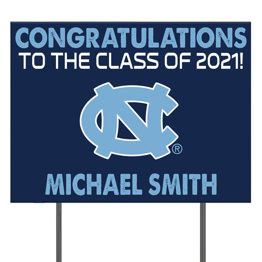 North Carolina Tar Heels 24'' x 18'' Congrats Class of 2021 Personalized Yard Sign