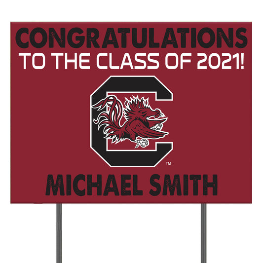 South Carolina Gamecocks 24'' x 18'' Congrats Class of 2021 Personalized Yard Sign