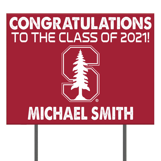 Stanford Cardinal 24'' x 18'' Congrats Class of 2021 Personalized Yard Sign