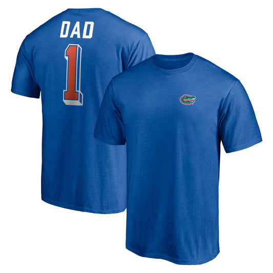 Men's Royal Florida Gators Number One Dad T-Shirt