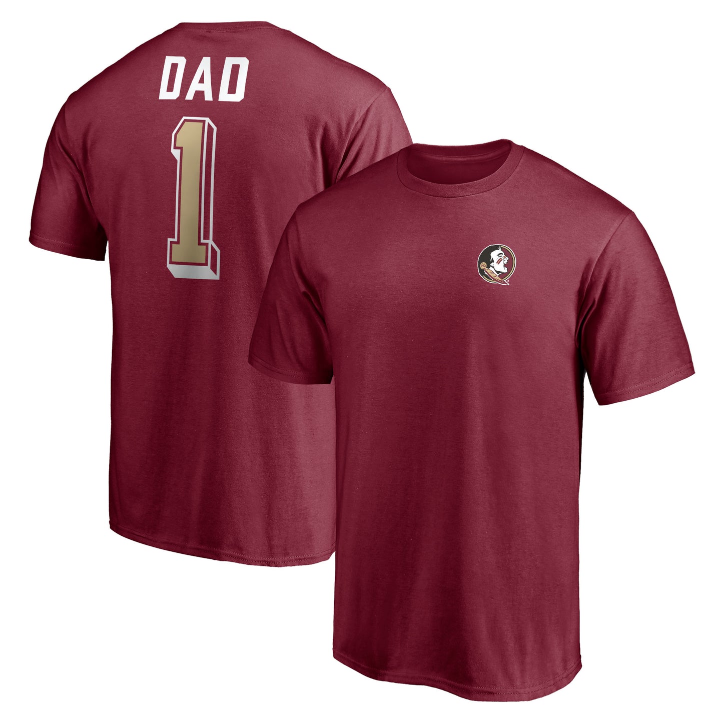 Men's Garnet Florida State Seminoles Number One Dad T-Shirt