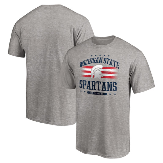 Men's Heathered Gray Michigan State Spartans Americana T-Shirt