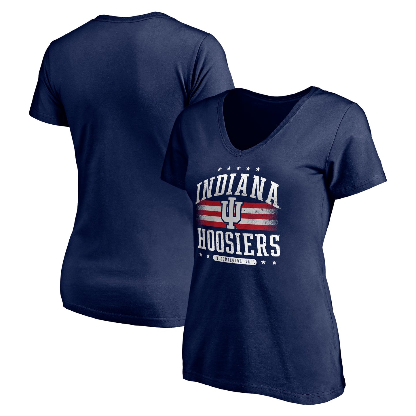 Women's Navy Indiana Hoosiers City Pride V-Neck T-Shirt