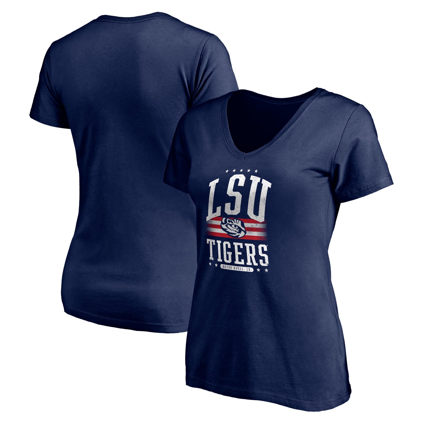 Women's Navy LSU Tigers City Pride V-Neck T-Shirt