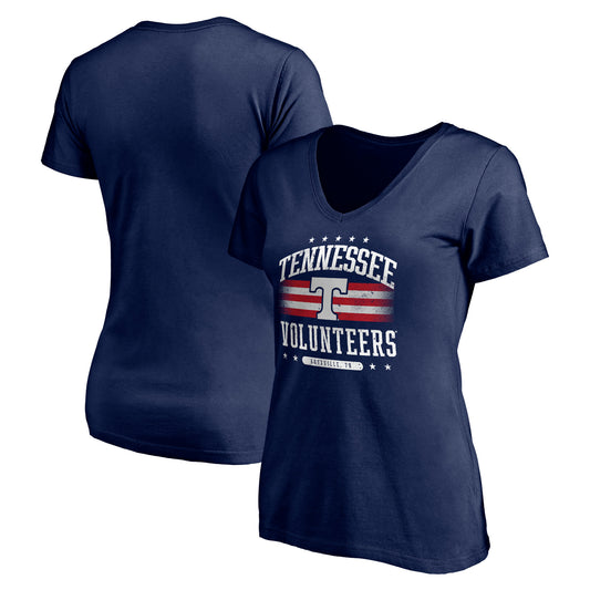 Women's Navy Tennessee Volunteers City Pride V-Neck T-Shirt