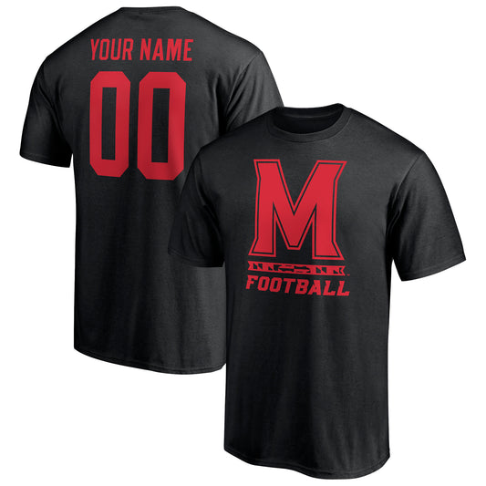 Men's Black Maryland Terrapins Personalized Any Name & Number One Color T-Shirt