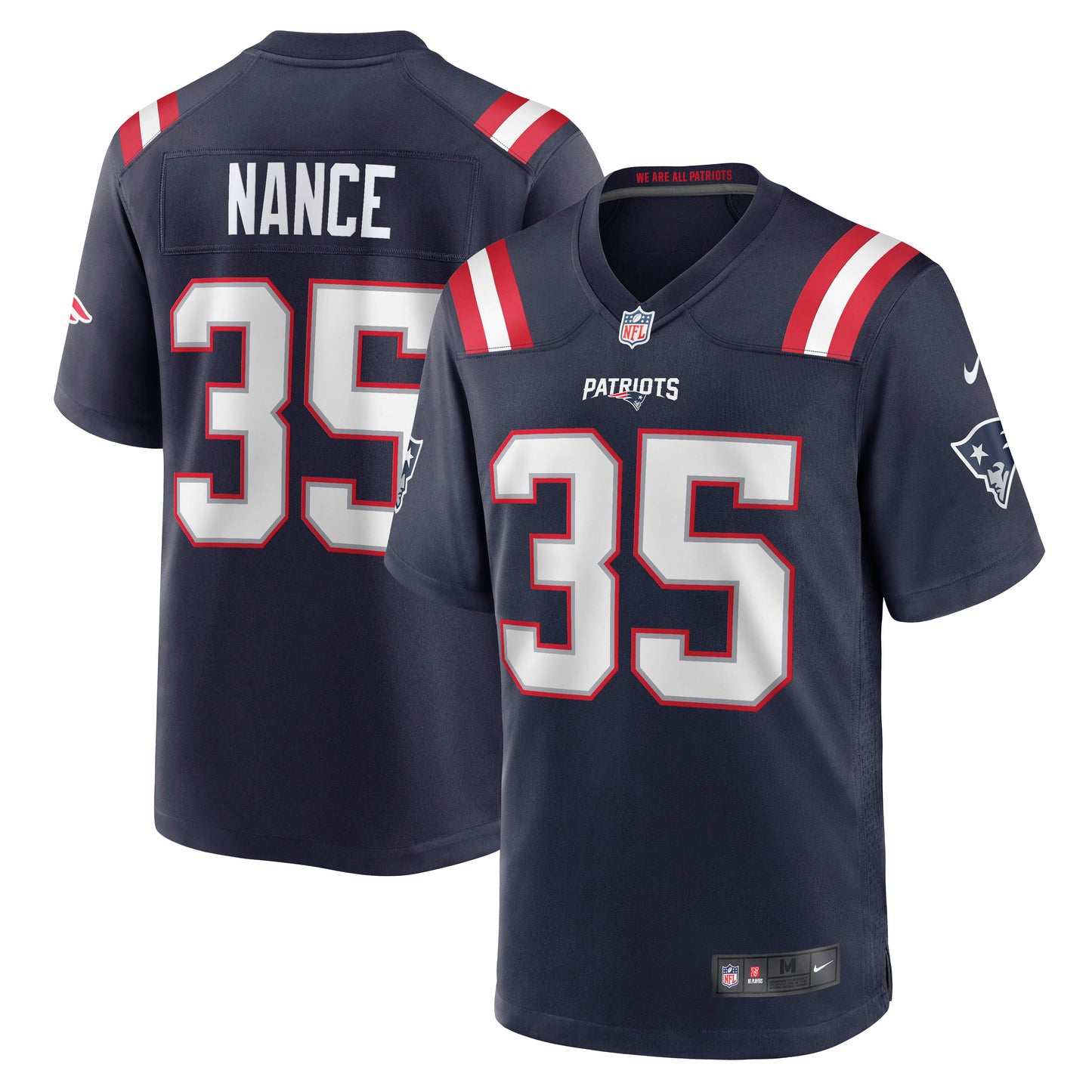 Men's Nike Jim Nance Navy New England Patriots Retired Player Jersey