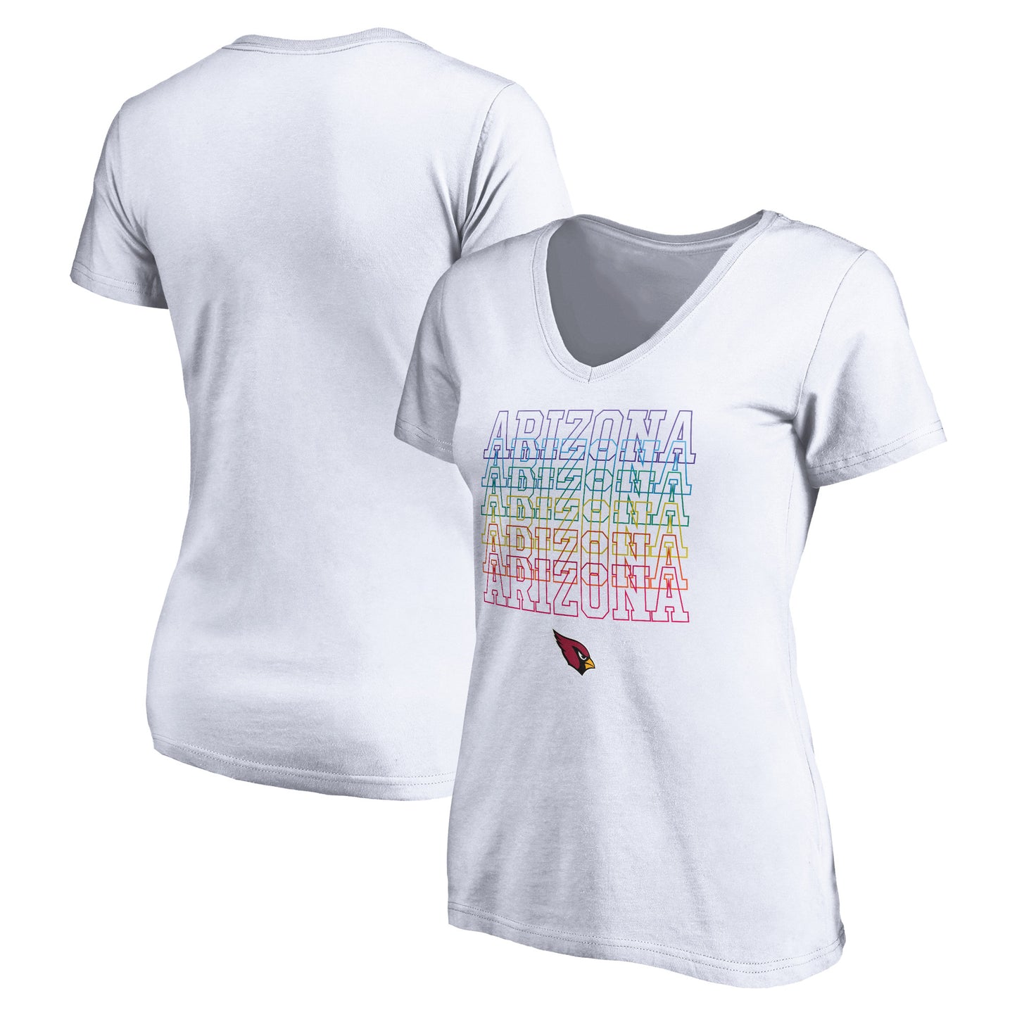 Women's White Arizona Cardinals City Pride V-Neck T-Shirt