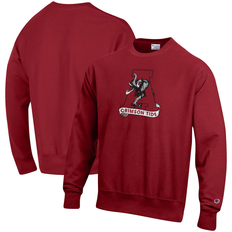 Men's Champion Crimson Alabama Crimson Tide Vault Logo Reverse Weave Pullover Sweatshirt