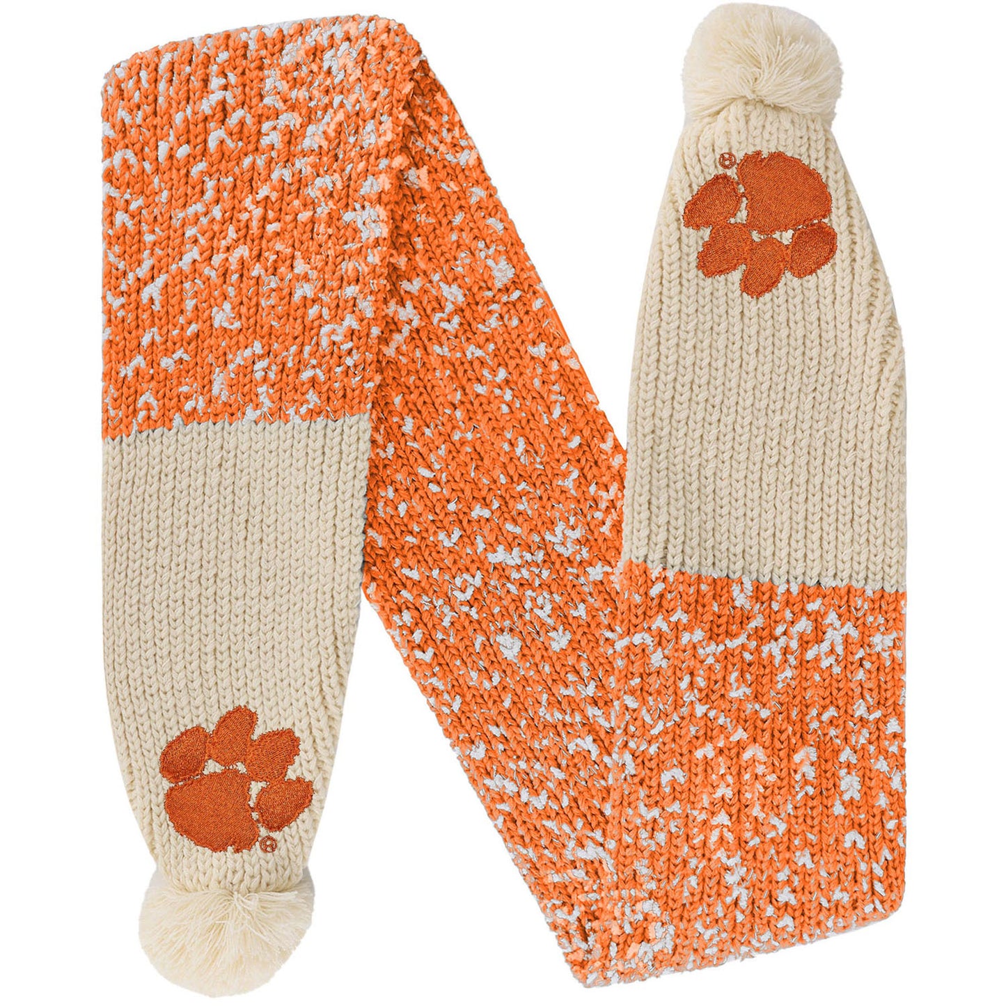 FOCO Clemson Tigers Confetti Scarf with Pom