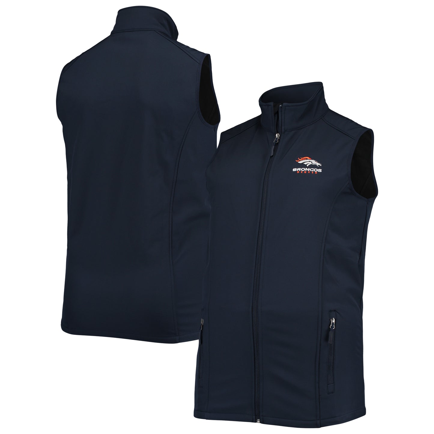 Men's Dunbrooke Navy Denver Broncos Big & Tall Archer Softshell Full-Zip Vest