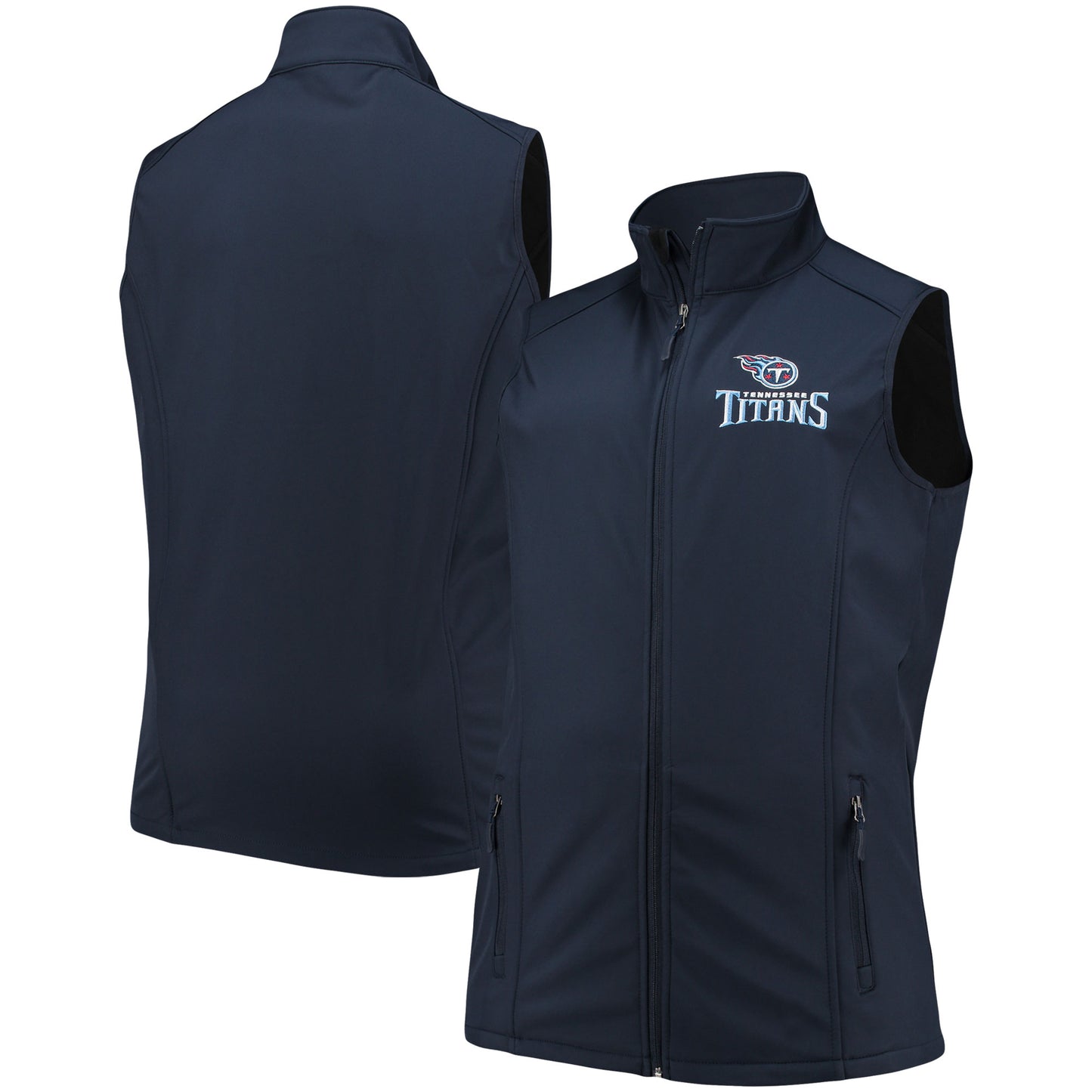 Men's Dunbrooke Navy Tennessee Titans Big & Tall Archer Softshell Full-Zip Vest