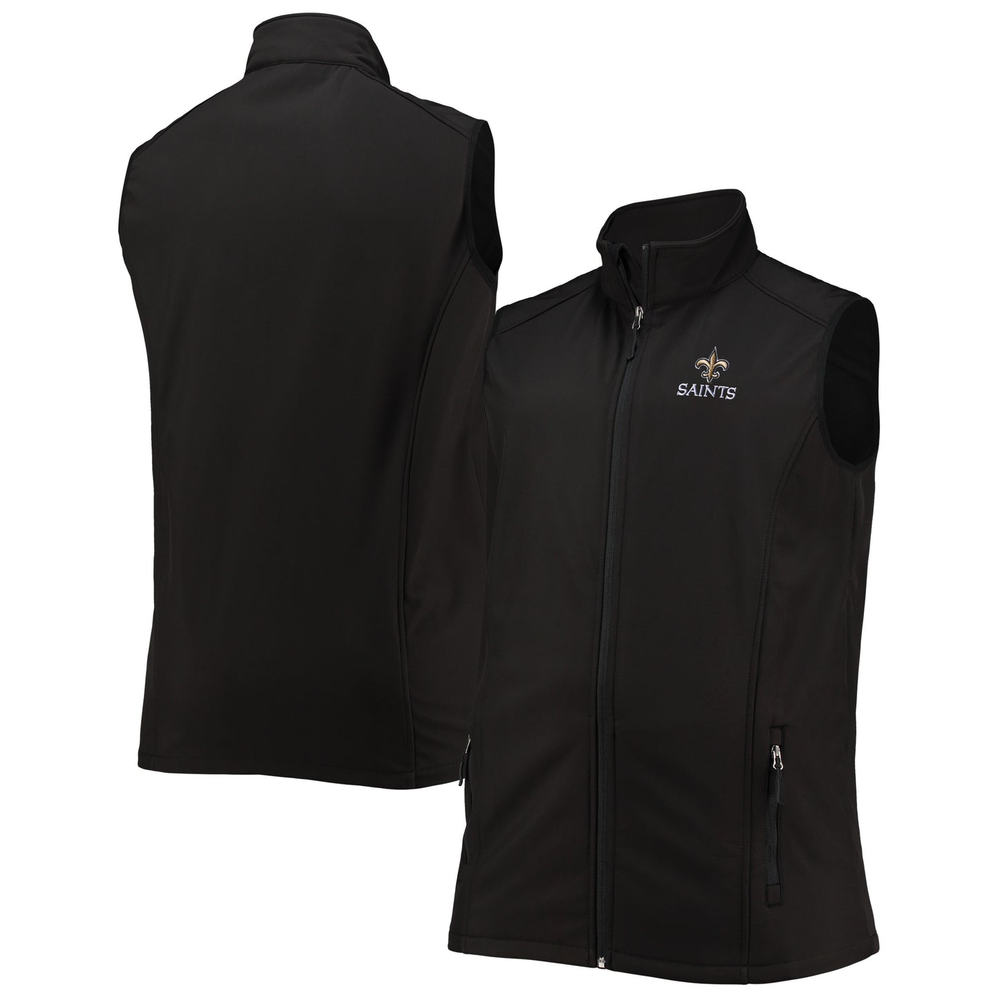 Men's Dunbrooke Black New Orleans Saints Big & Tall Archer Softshell Full-Zip Vest