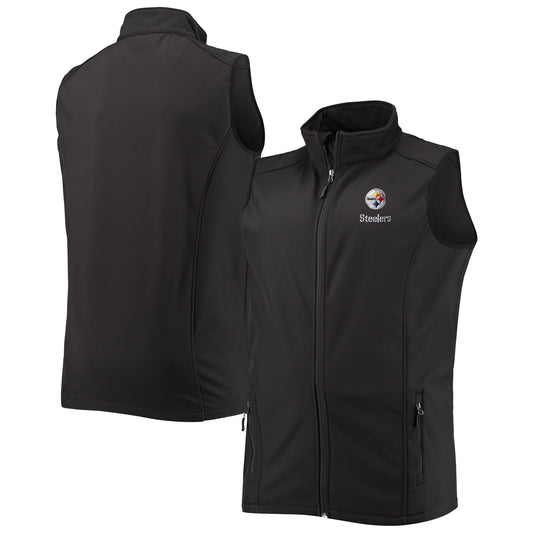 Men's Dunbrooke Black Pittsburgh Steelers Big & Tall Archer Softshell Full-Zip Vest