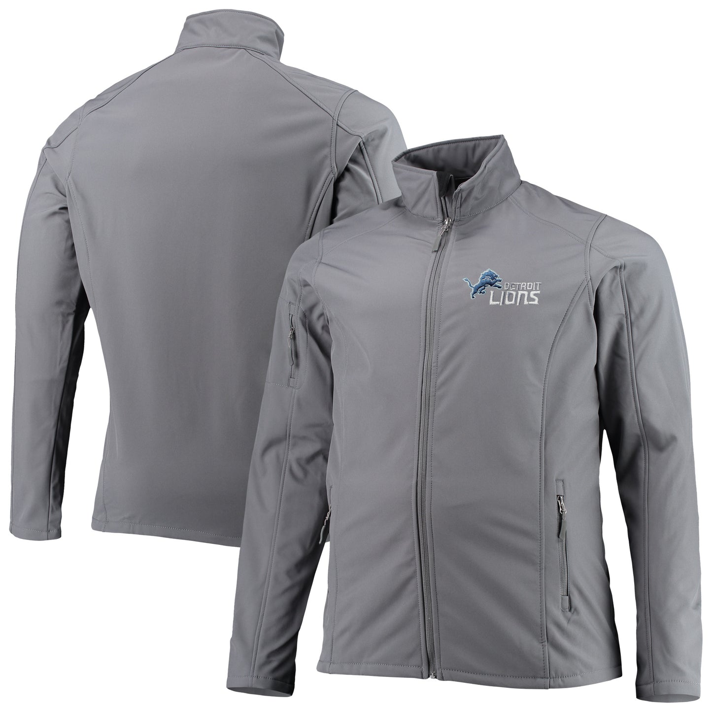 Men's Dunbrooke Silver Detroit Lions Big & Tall Sonoma Softshell Full-Zip Jacket