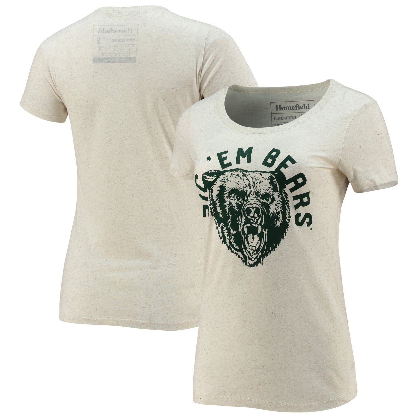 Women's Homefield Ash Baylor Bears Vintage Sic 'Em Tri-Blend T-Shirt