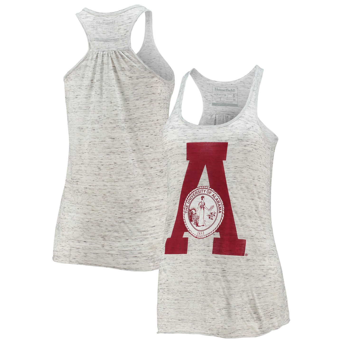 Women's Homefield Ash Alabama Crimson Tide Vintage Racerback Tank Top