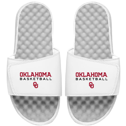 Men's ISlide White Oklahoma Sooners Basketball Wordmark Slide Sandals