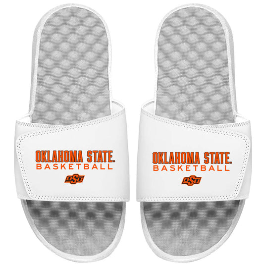 Men's ISlide White Oklahoma State Cowboys Basketball Wordmark Slide Sandals