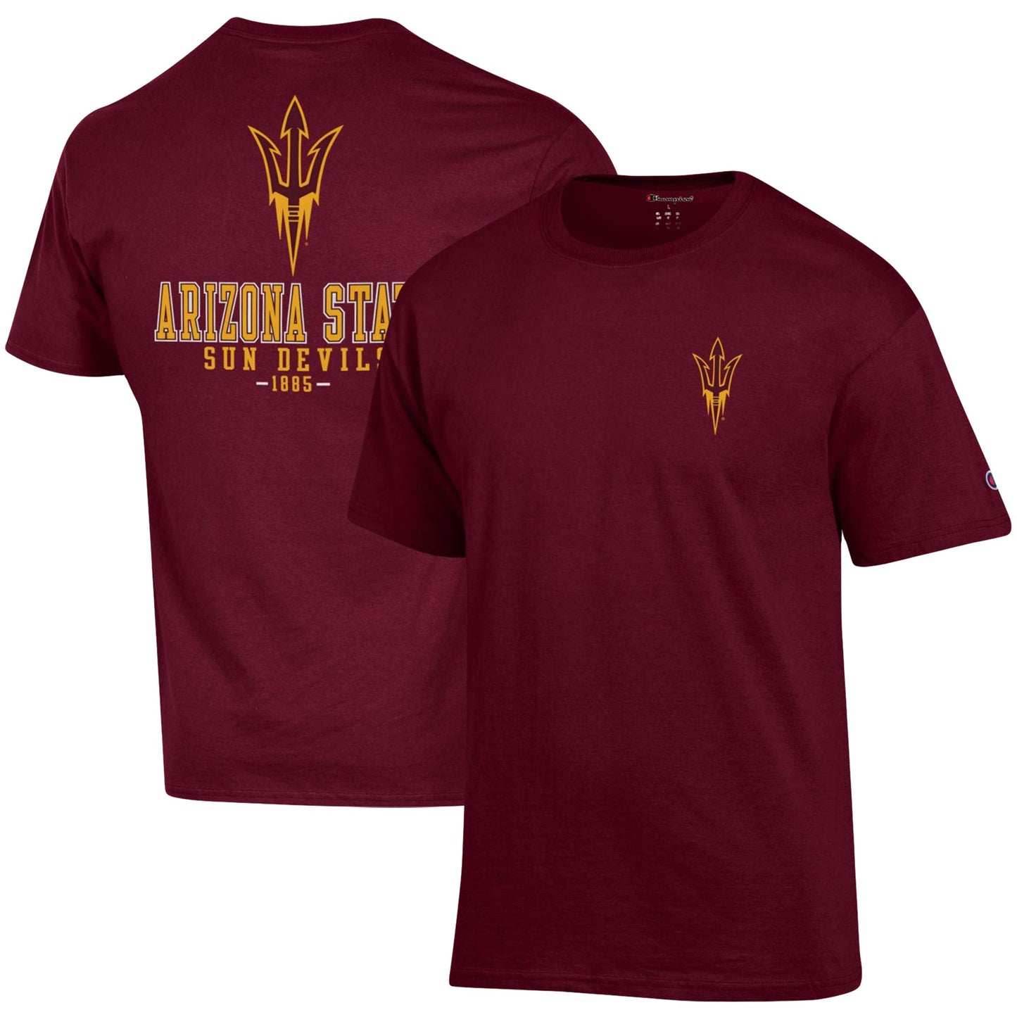 Men's Champion Maroon Arizona State Sun Devils Stack 2-Hit T-Shirt