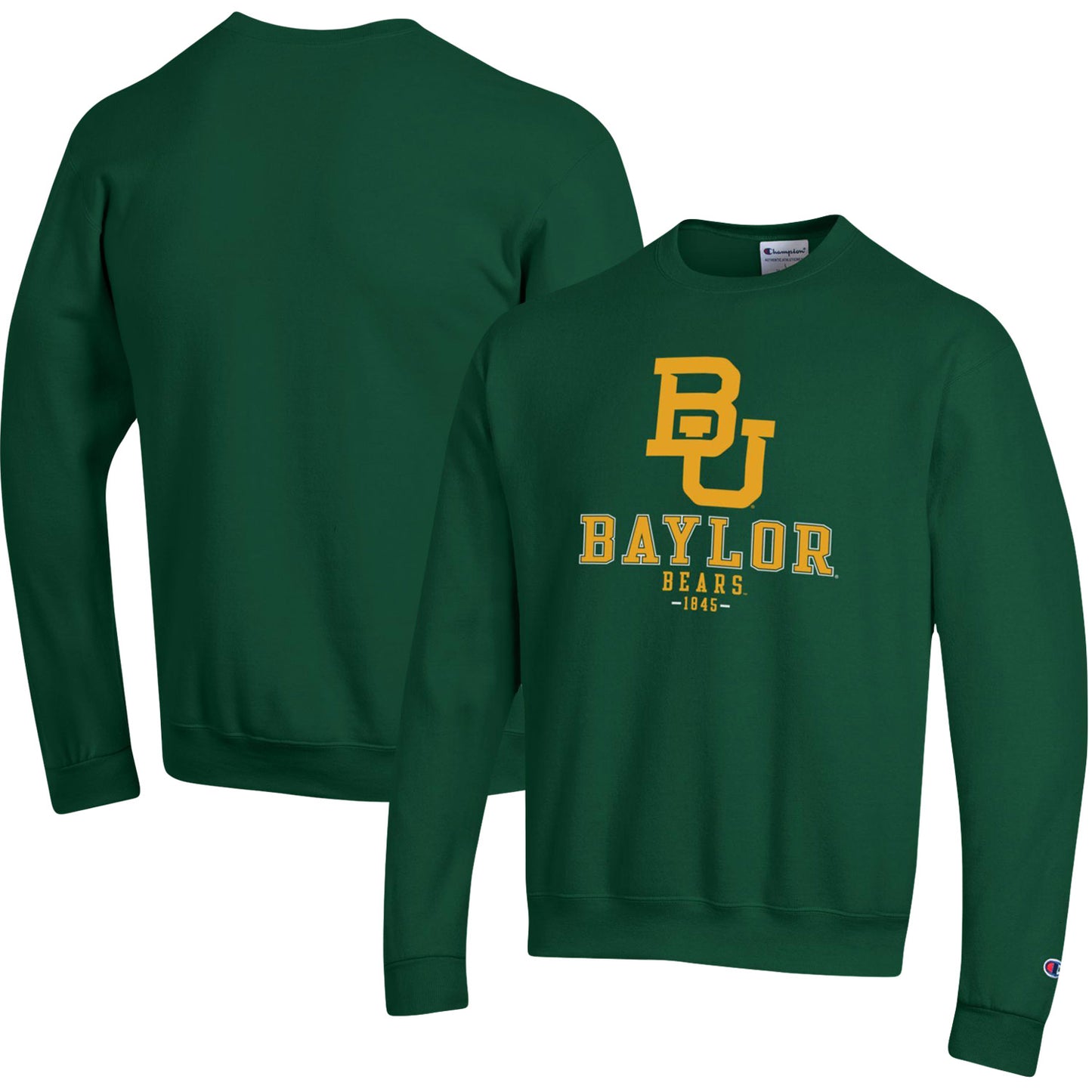 Men's Champion Green Baylor Bears Team Stack Powerblend Pullover Sweatshirt