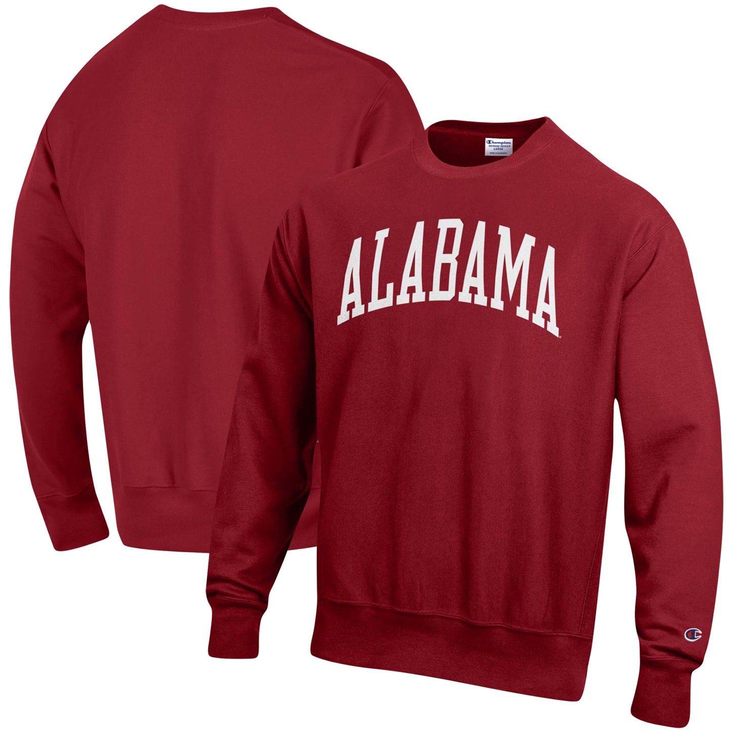 Men's Champion Crimson Alabama Crimson Tide Arch Reverse Weave Pullover Sweatshirt