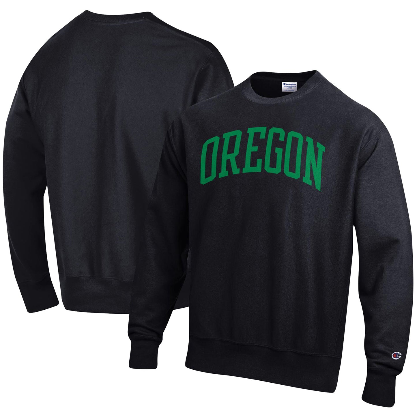 Men's Champion Black Oregon Ducks Arch Reverse Weave Pullover Sweatshirt