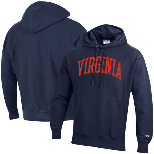 Men's Champion Navy Virginia Cavaliers Team Arch Reverse Weave Pullover Hoodie