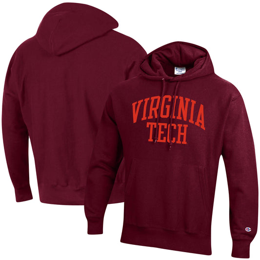 Men's Champion Maroon Virginia Tech Hokies Team Arch Reverse Weave Pullover Hoodie