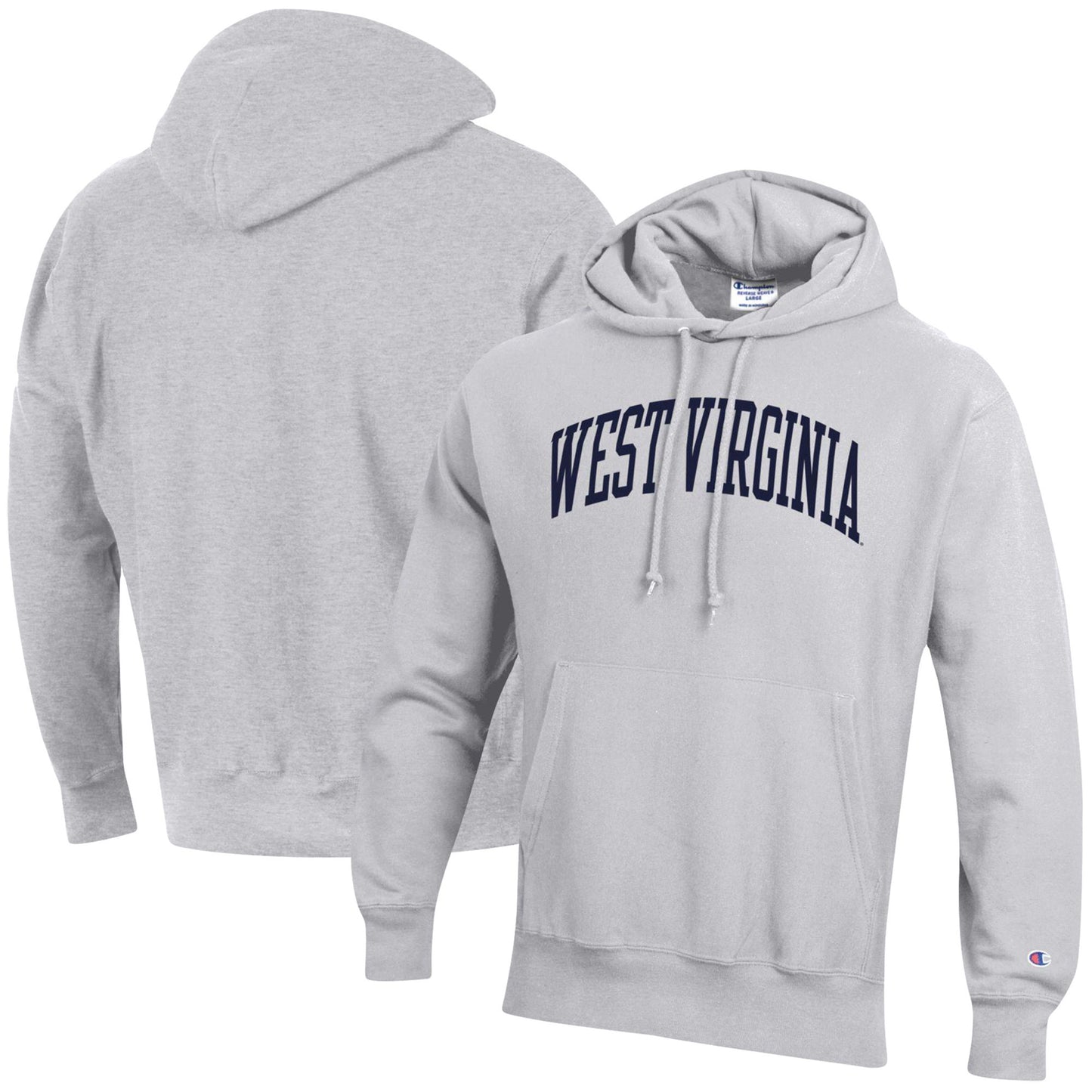 Men's Champion Heathered Gray West Virginia Mountaineers Team Arch Reverse Weave Pullover Hoodie