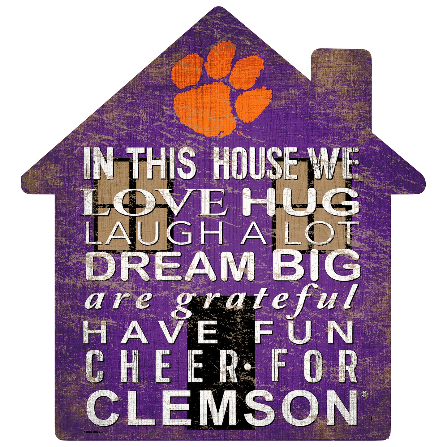 Clemson Tigers 12'' Team House Sign