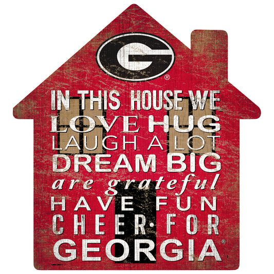 Georgia Bulldogs 12'' Team House Sign