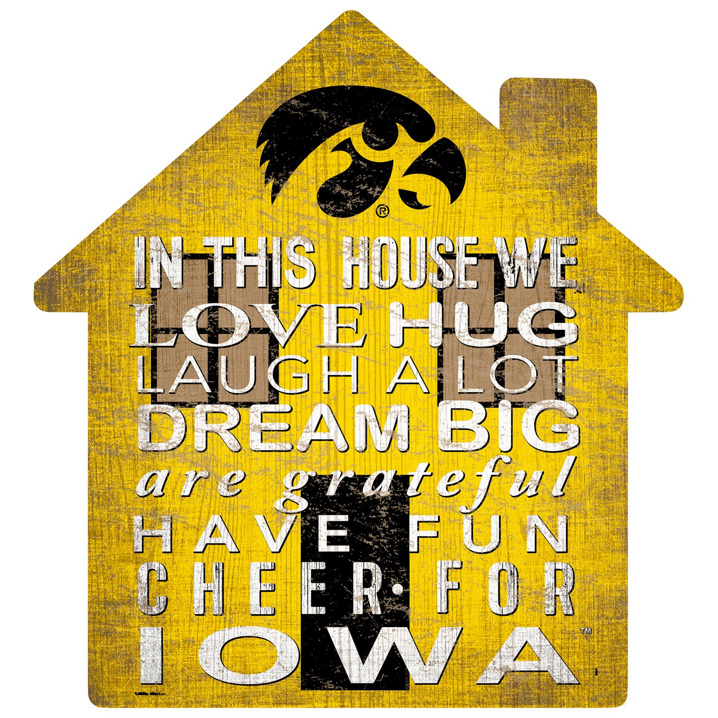 Iowa Hawkeyes 12'' Team House Sign