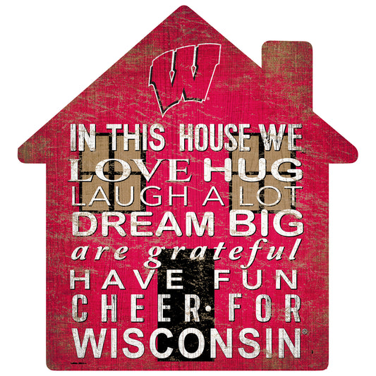 Wisconsin Badgers 12'' Team House Sign