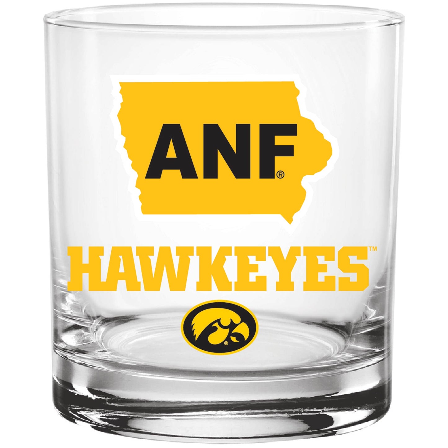 Iowa Hawkeyes 14oz. Hometown Rocks Glass