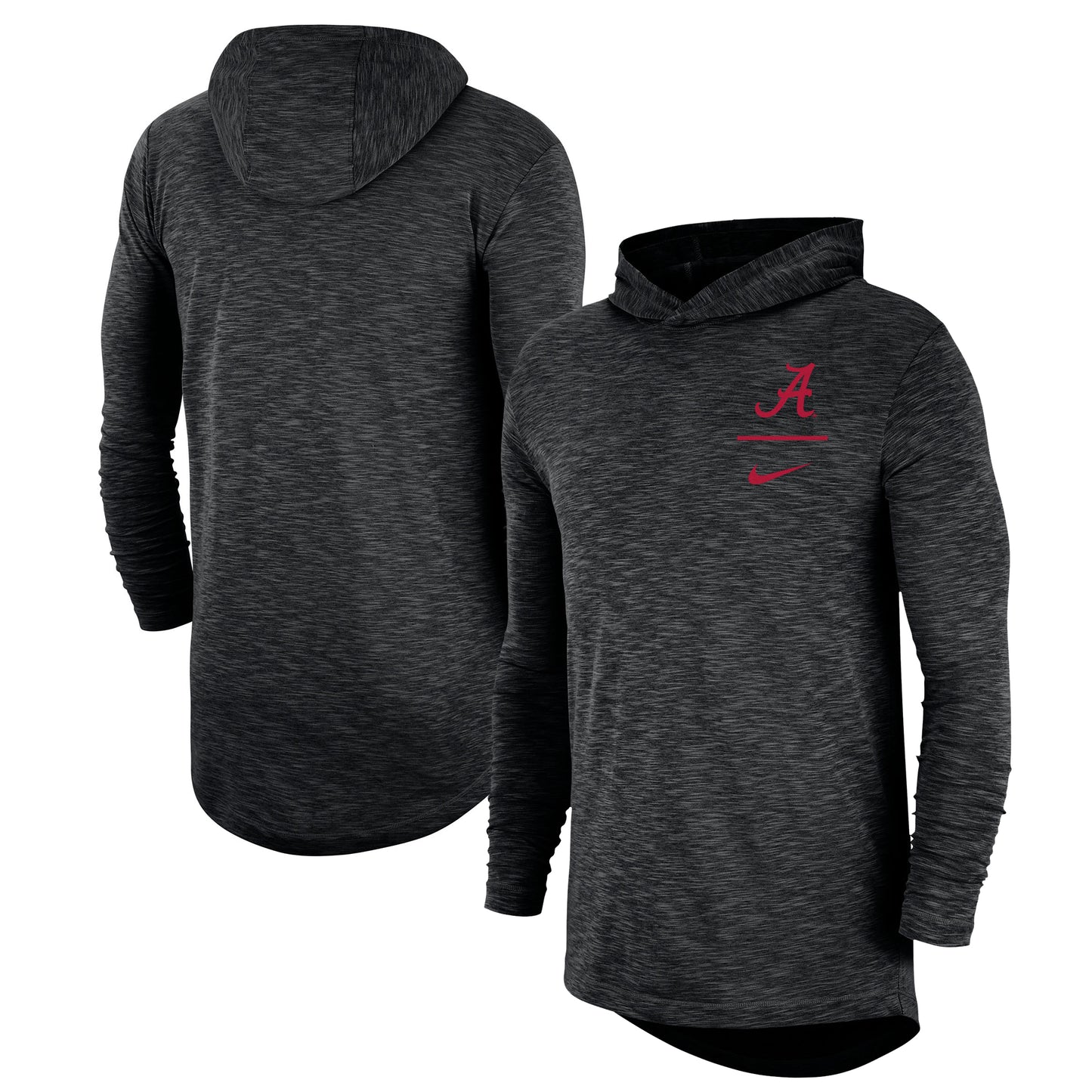 Men's Nike Black Alabama Crimson Tide Slub Performance Long Sleeve Hoodie T-Shirt