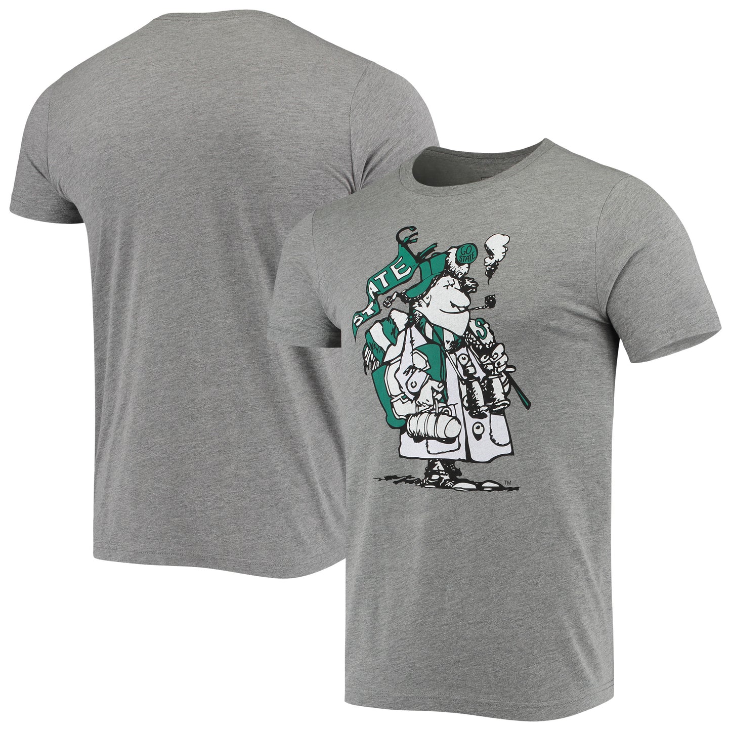 Men's Homefield Gray Michigan State Spartans Vintage 1960s Football Fan T-Shirt