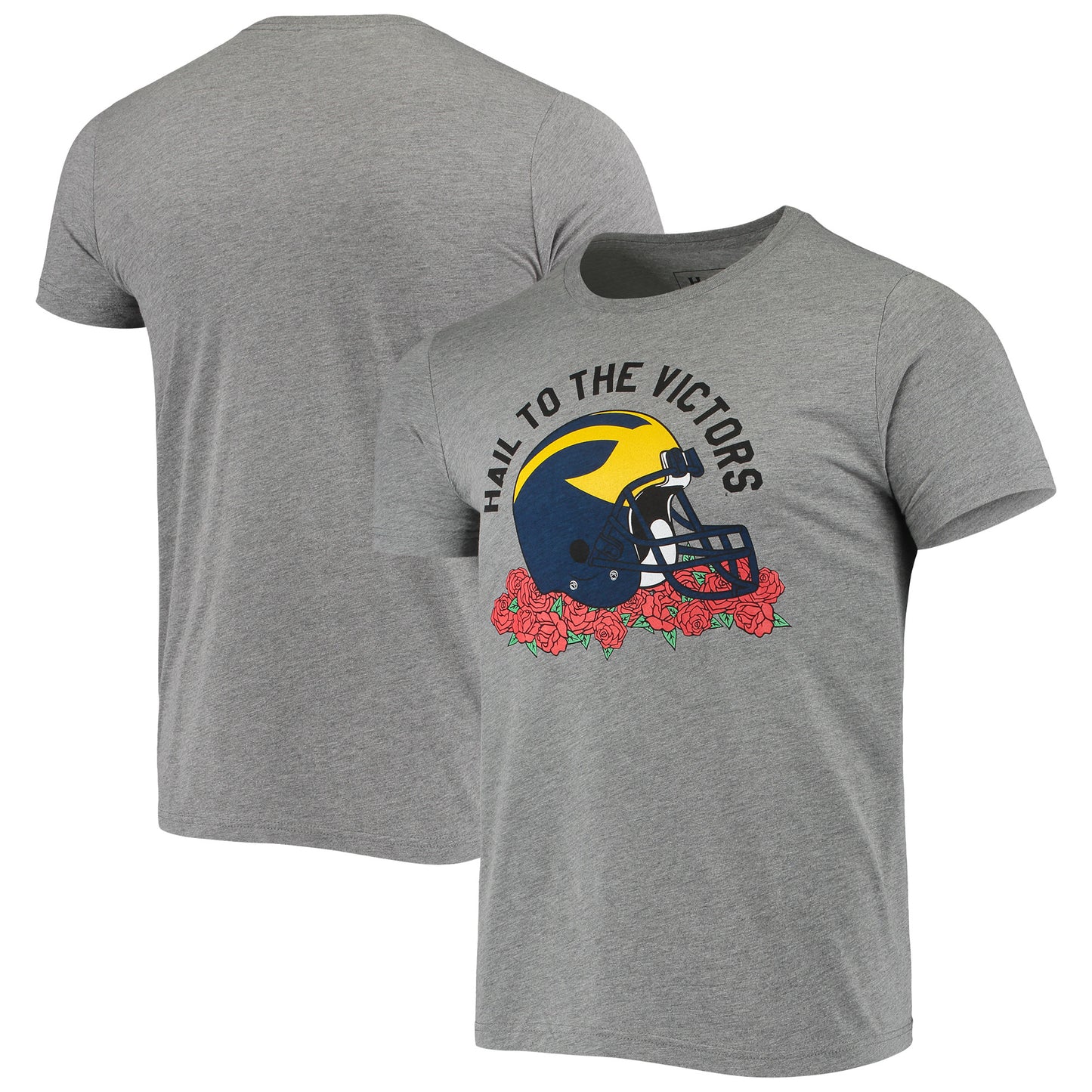 Men's Homefield Heather Gray Michigan Wolverines Vintage Roses T-Shirt