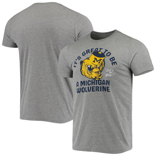 Men's Homefield Gray Michigan Wolverines Vintage Sailor Hat T-Shirt