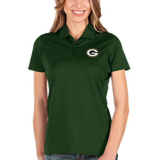 Women's Antigua Green Green Bay Packers Balance Polo