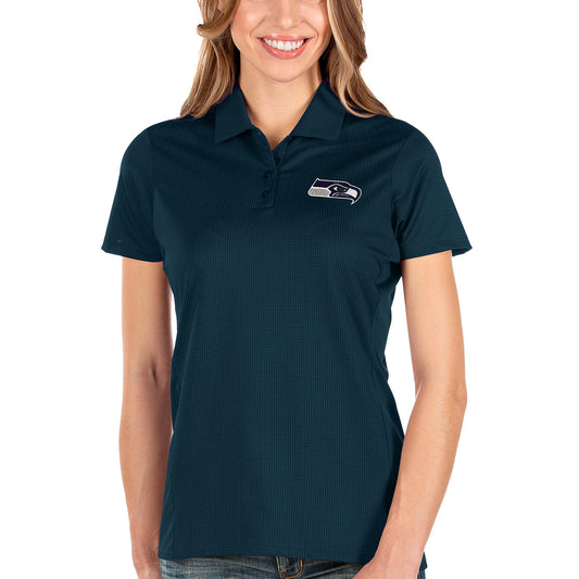 Women's Antigua College Navy Seattle Seahawks Balance Polo