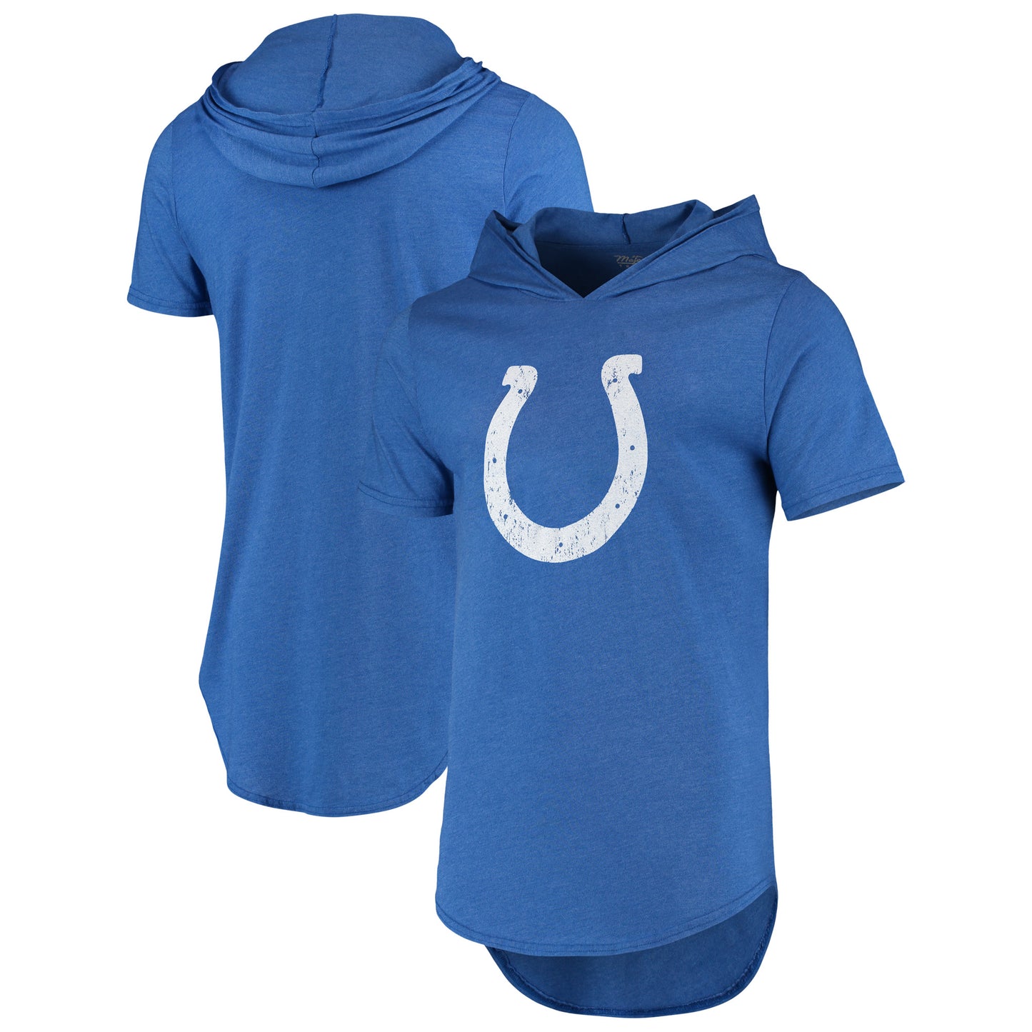 Men's Majestic Threads Royal Indianapolis Colts Primary Logo Tri-Blend Hoodie T-Shirt