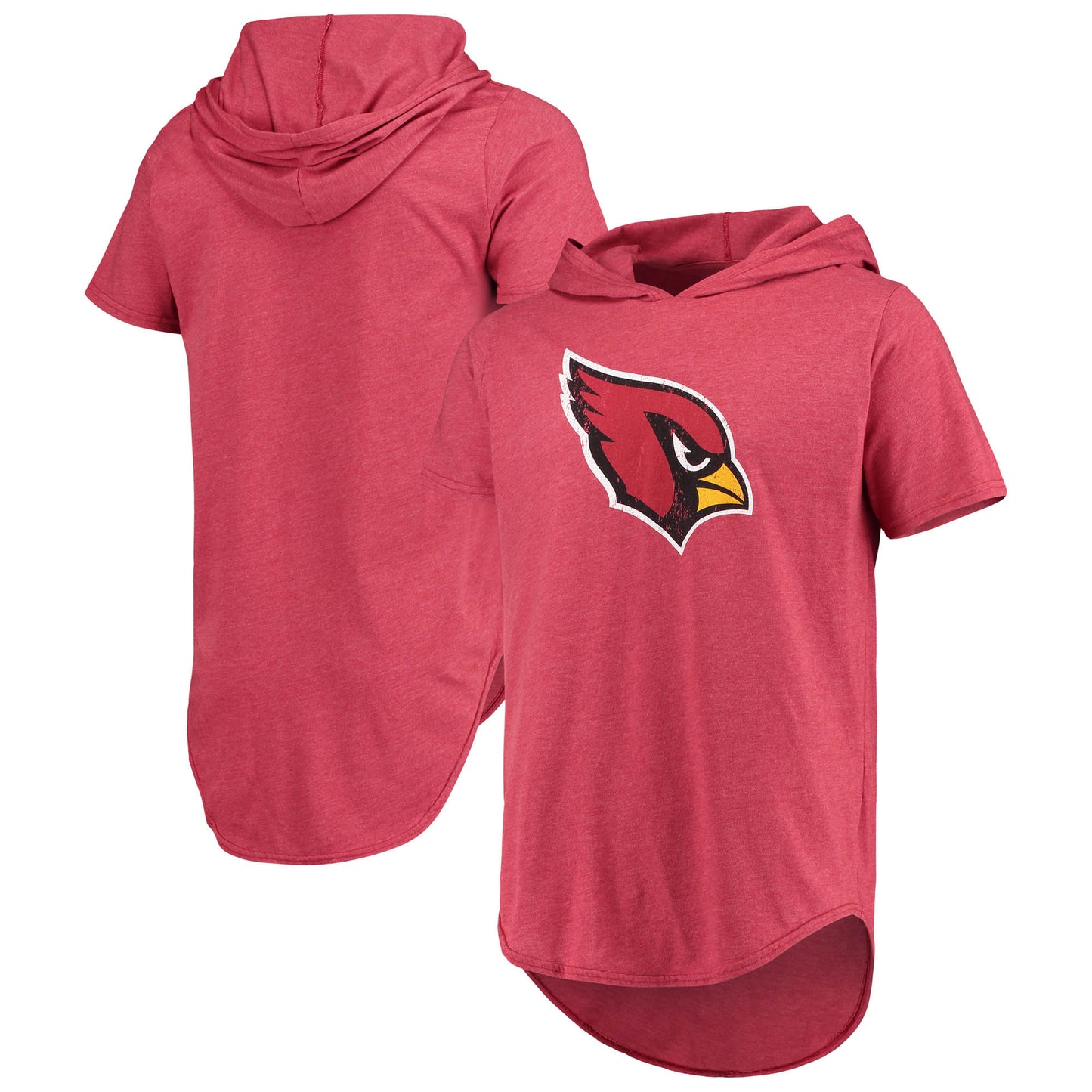 Men's Majestic Threads Cardinal Arizona Cardinals Primary Logo Tri-Blend Hoodie T-Shirt