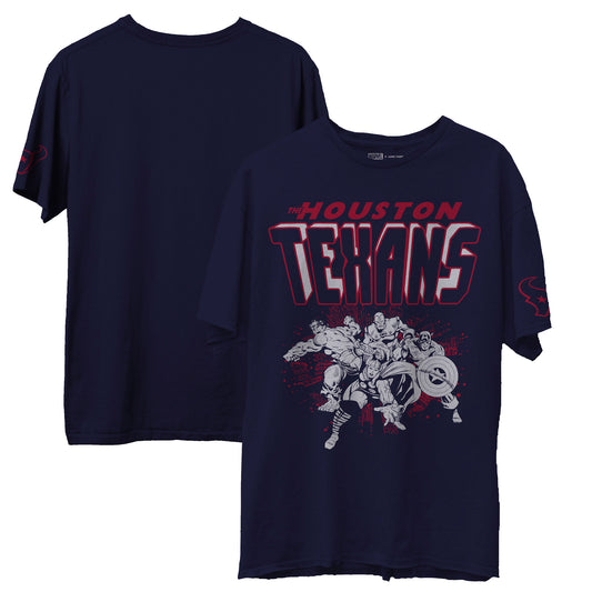 Men's Junk Food Navy Houston Texans Marvel T-Shirt