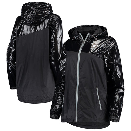 Women's G-III 4Her by Carl Banks Black Las Vegas Raiders Double-Coverage Full-Zip Hoodie Jacket